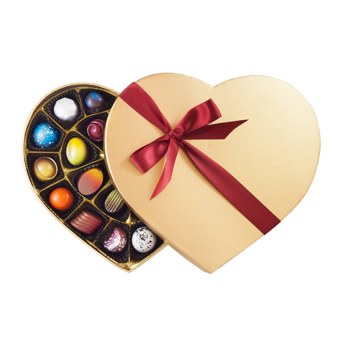 Gold Heart Box - 24 pieces